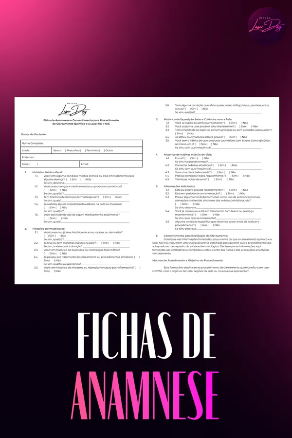 Bônus Fichas de anamnese
