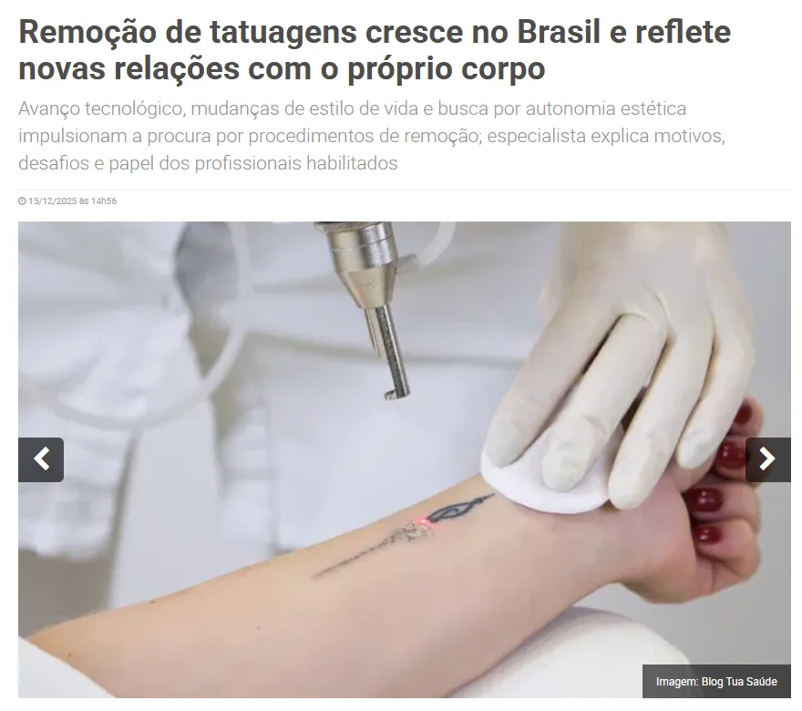 Unit: Remoção de tatuagens cresce no Brasil e reflete novas relações com o próprio corpo